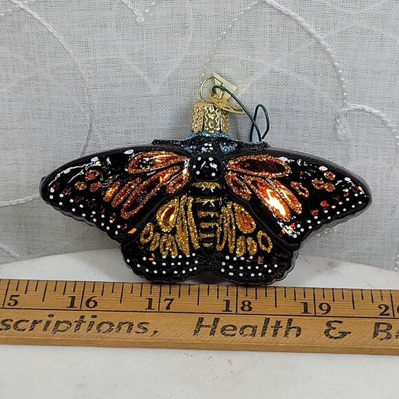 Old World Christmas Monarch Butterfly Ornament Glass Dark Halloween Witchy Decor - Picture 9 of 15